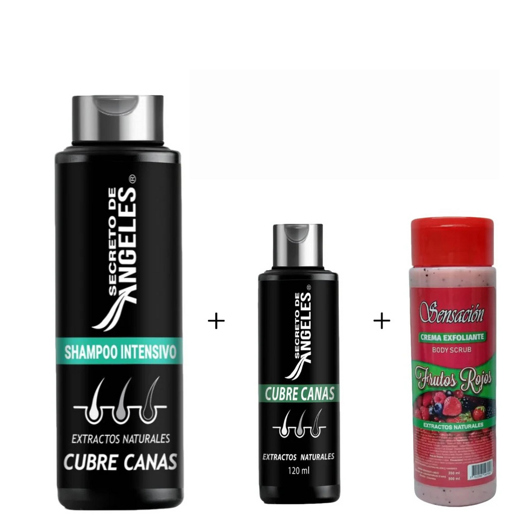 Champú Adiós Gris + Colageno Y Esfoliante GRATIS - Tonaliza y Resalta tu Belleza Natural